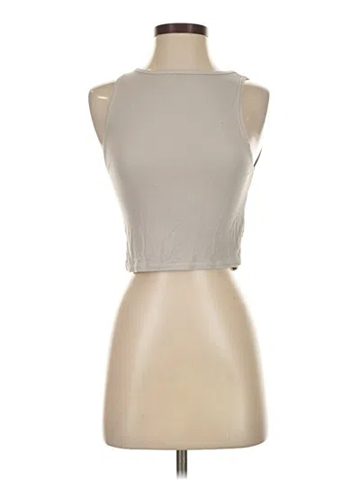 Pre-owned Truly Madly Deeply Tank Top Tan Solid Pattern Halter Neckline Tops In Brown