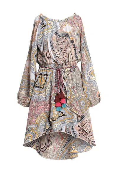 Truly Me Kids' Big Girls High Low Paisley Print Casual Dress In Multi