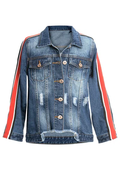 Truly Me Kids' Big Girls Smiley Face Denim Jacket In Blue