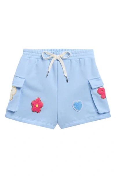 Truly Me Kids' Americana French Terry Shorts In Blue