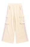 Truly Me Kids' Beaded Stripe Cotton Blend Cargo Pants In Neutral