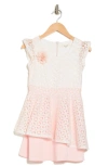 TRULY ME TRULY ME KIDS' COLORBLOCK CAP SLEEVE LACE DRESS