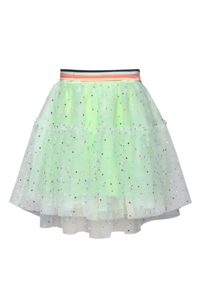 Truly Me Kids' Confetti Layered Hem Tulle Skirt In Green