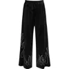 Truly Me Kids' Crystal Flame Velour Wide Leg Pants In Black