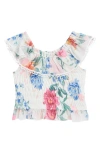 Truly Me Kids' Floral Print Ruffle Top
