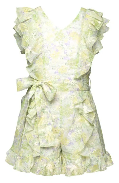 Truly Me Kids' Floral Ruffle Romper In Multi