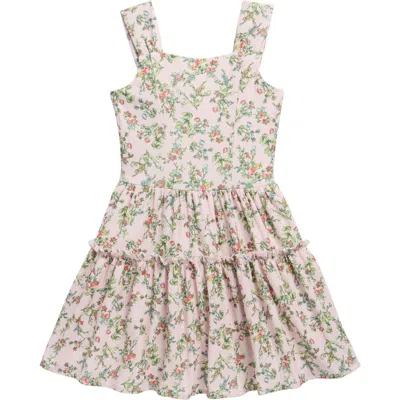 Truly Me Kids' Floral Tiered Ruffle Dress In Multi