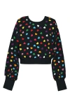 Truly Me Kids' Heart Crop Sweatshirt In Black
