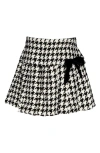 Truly Me Kids' Houndstooth Check Pleated Skirt In Black