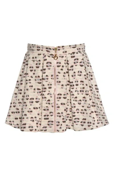 Truly Me Kids' Leopard Jacquard Skirt In Ivory Multi