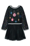 TRULY ME TRULY ME KIDS' ORNAMENT LONG SLEEVE DRESS