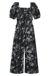 Truly Me Kids' Print Jumpsuit In Black