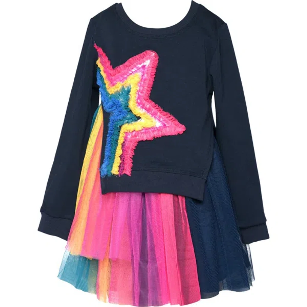 chinese dress ladies Terez Rainbow Gems Long Sleeve Dress, 4, Girls Apparel Dresses