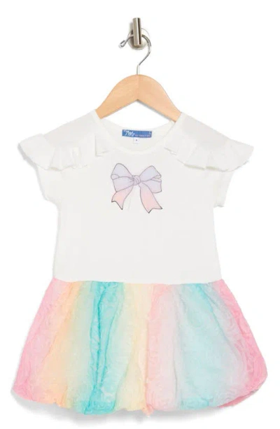 Truly Me Kids' Rainbow Tutu Dress In Pink/ White Multi
