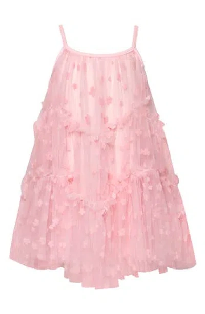 Truly Me Kids' Tiered Tulle Party Dress In Pink