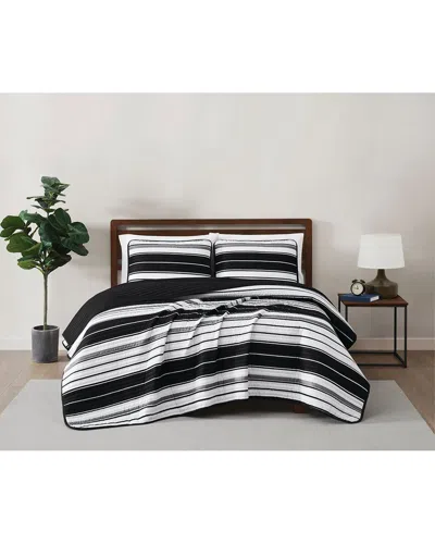 Truly Soft Brentwood Stripe Quilt Set In Black