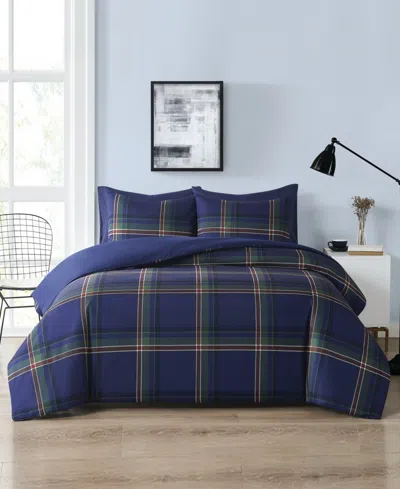 Truly Soft Bronson Plaid 3-pc. Comforter Set, Full/queen In Navy