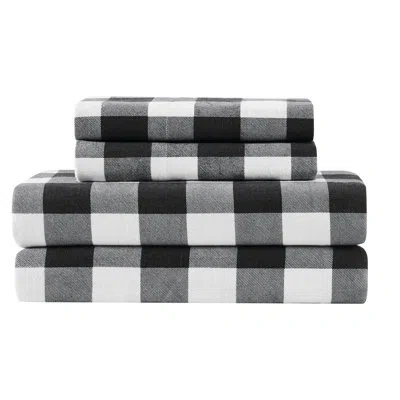 Truly Soft Buffalo Check 100% Cotton Guest Room Sheet Set Case Pack In White,black