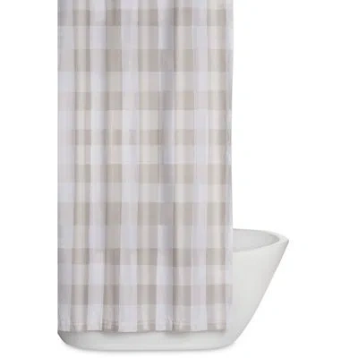 Truly Soft Buffalo Plaid Single Shower Curtain In Khaki