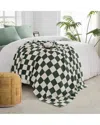 Truly Soft Cozy Checkerboard Reversible Throw In Green
