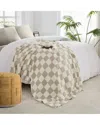 Truly Soft Cozy Checkerboard Reversible Throw In Neutral
