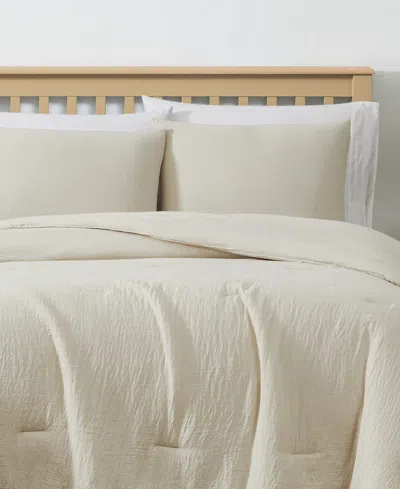 Truly Soft Cozy Gauze 3 Piece Comforter Set, King In White