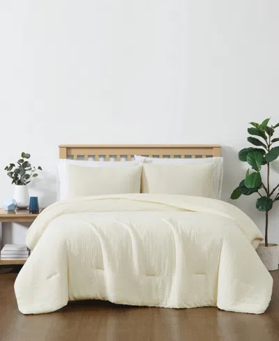 Truly Soft Cozy Gauze 3 Piece Comforter Set, King In White