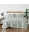 Truly Soft Cozy Gauze Comforter Set In Green