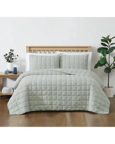 Truly Soft Cozy Gauze Quilt Set In Gray