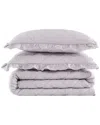 Truly Soft Crinkle Ruffle Quilt Set In Purple