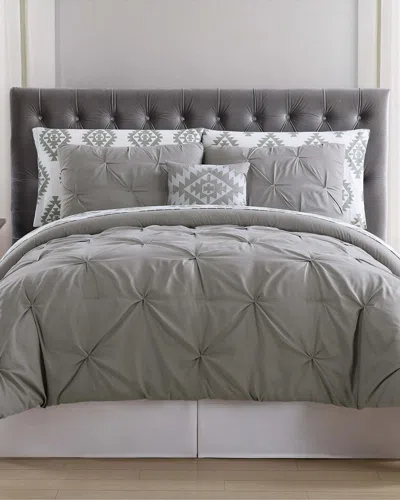 Truly Soft Crosses Pleated Bed In A Bag In Gray