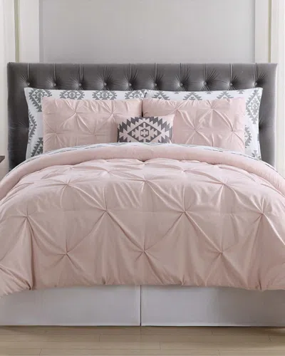 Truly Soft Crosses Pleated Bed In A Bag In Pink