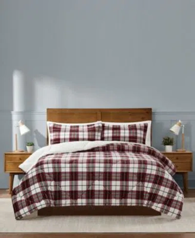 Truly Soft Cuddle Warmth Marlon Plaid 3 Piece Comforter Sets In Blue