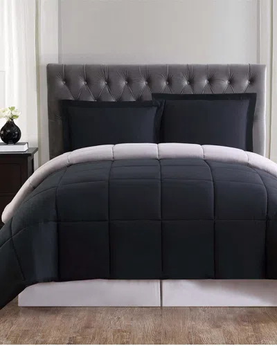 Truly Soft Everyday Black And Reversible Comforter Set