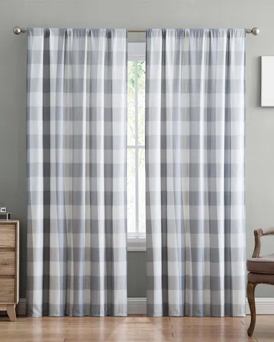 Truly Soft Everyday Buffalo Plaid Gray Drape Set