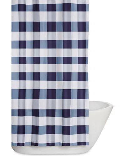Truly Soft Everyday Buffalo Plaid Navy Shower Curtain In Blue