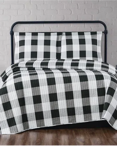 Truly Soft Everyday Buffalo Plaid Quilt Set In Black