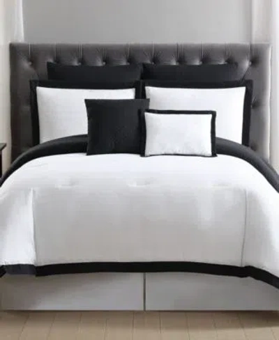 Truly Soft Everyday Hotel Border 7 Pc. Duvet Cover Sets In White And Black