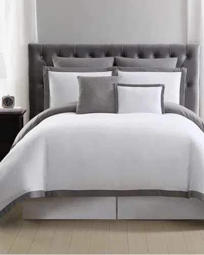 Truly Soft Everyday Hotel Border Gray 7pc Duvet Set