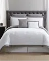 Truly Soft Everyday Hotel Border Gray 7pc Duvet Set In White