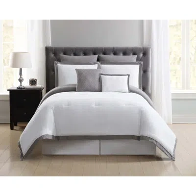 Truly Soft Everyday Microfiber Modern & Contemporary 7 Piece Comforter Set In Gray