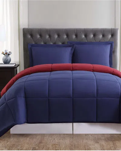 Truly Soft Everyday Navy & Burgundy Reversible Comforter Set