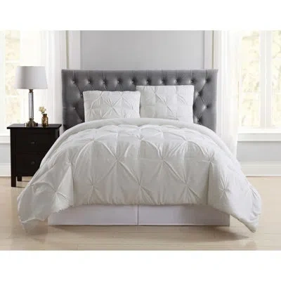 Truly Soft Everyday Pleated 4 Piece Removeable Cover Comforter Set In Ivory