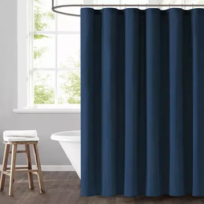 Truly Soft Everyday Solid Shower Curtain In Blue