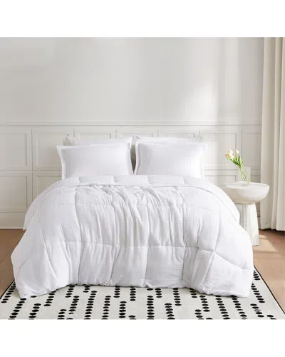 Truly Soft Garment Wash Solid Comforter Set In White