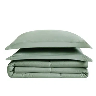Truly Soft Garment Wash Solid Comforter Set In Green
