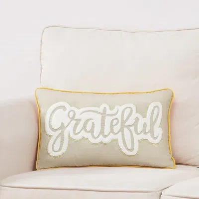 Truly Soft Grateful Pillow In Beige;orange;ivory