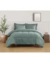Truly Soft Green Solid Comforter Set In Gray
