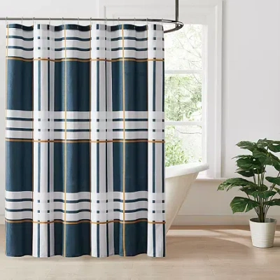 Truly Soft Henry Plaid Shower Curtain In Blue