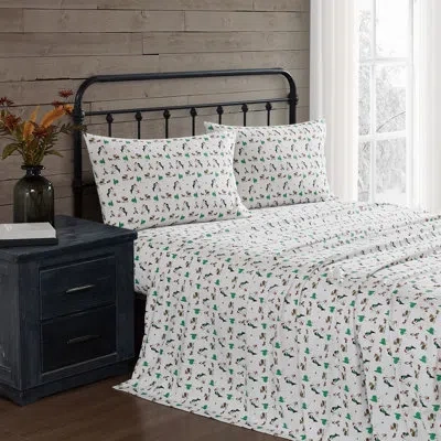 Truly Soft Holiday Dogs Cotton Flannel Sheet Set In Multi